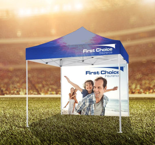 10' X 10' Tent w/ Full Color Canopy and Back Wall