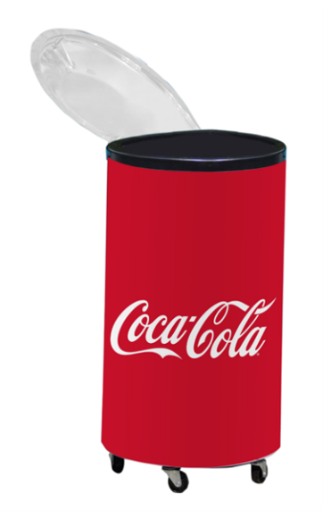 Rolling coca cola store cooler