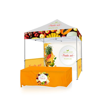 10' X 10' Tent w/ Full Color Canopy, Back Wall, Side Walls, and 6' Table Cover